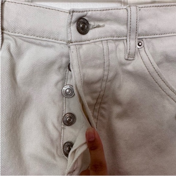 Free People We The Free White Distressed Denim
Button Fly Mini Skirt NWT. - Picture 5 of 14